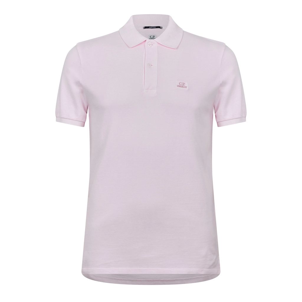 CP Company Resist Dyed Polo Shirt - Hvnly Pink 501